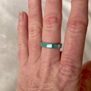 Turquoise Minimalist Band Ring Silver Size 7